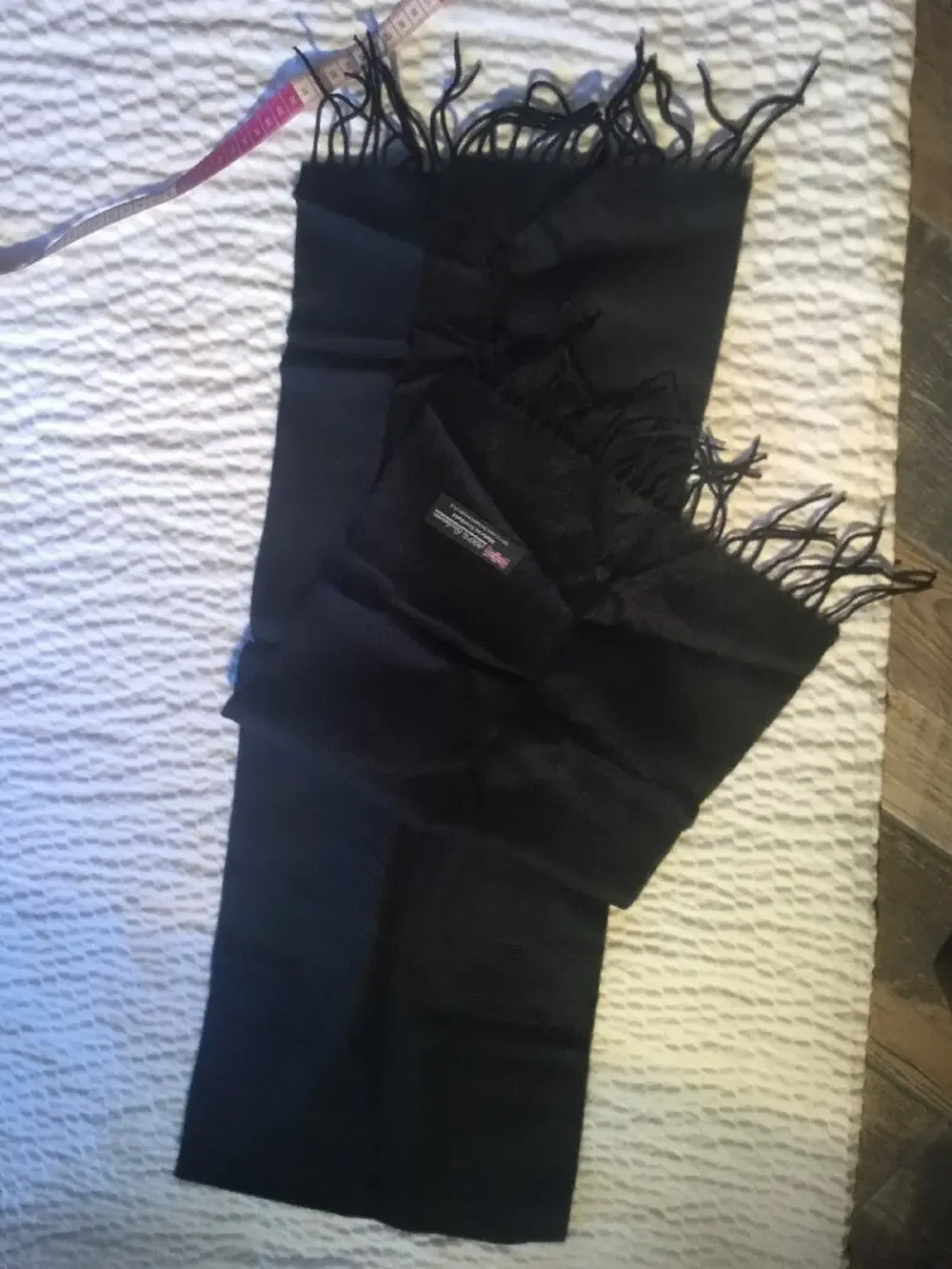 100% cashmere scarf from Scotland- Black- New - Free Shipping